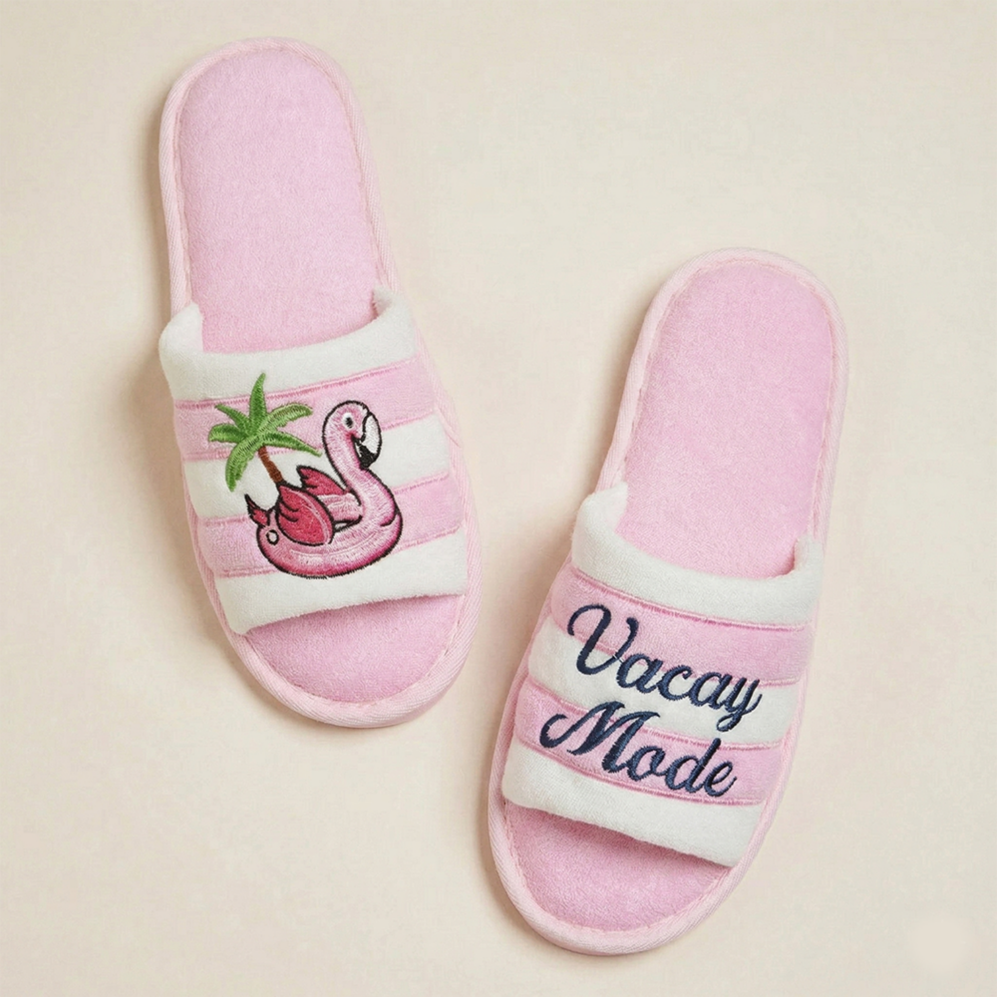 Vacay Mode Embroidered Slippers