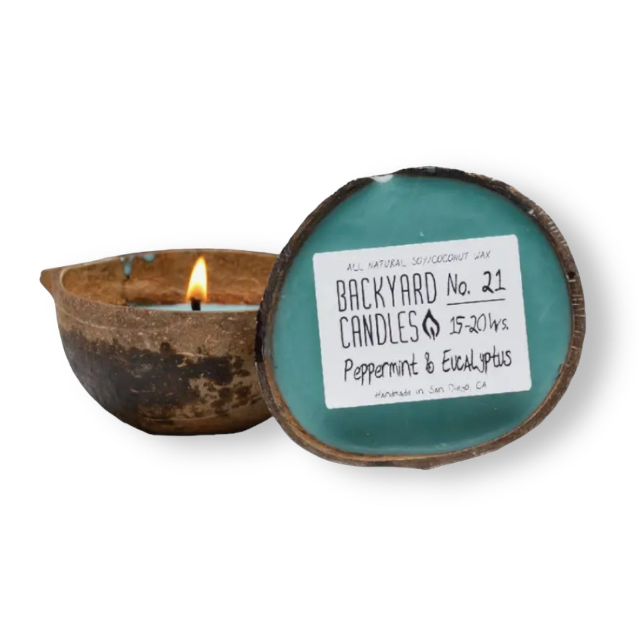 PEPPERMINT & EUCALYPTUS Coconut Shell Candle