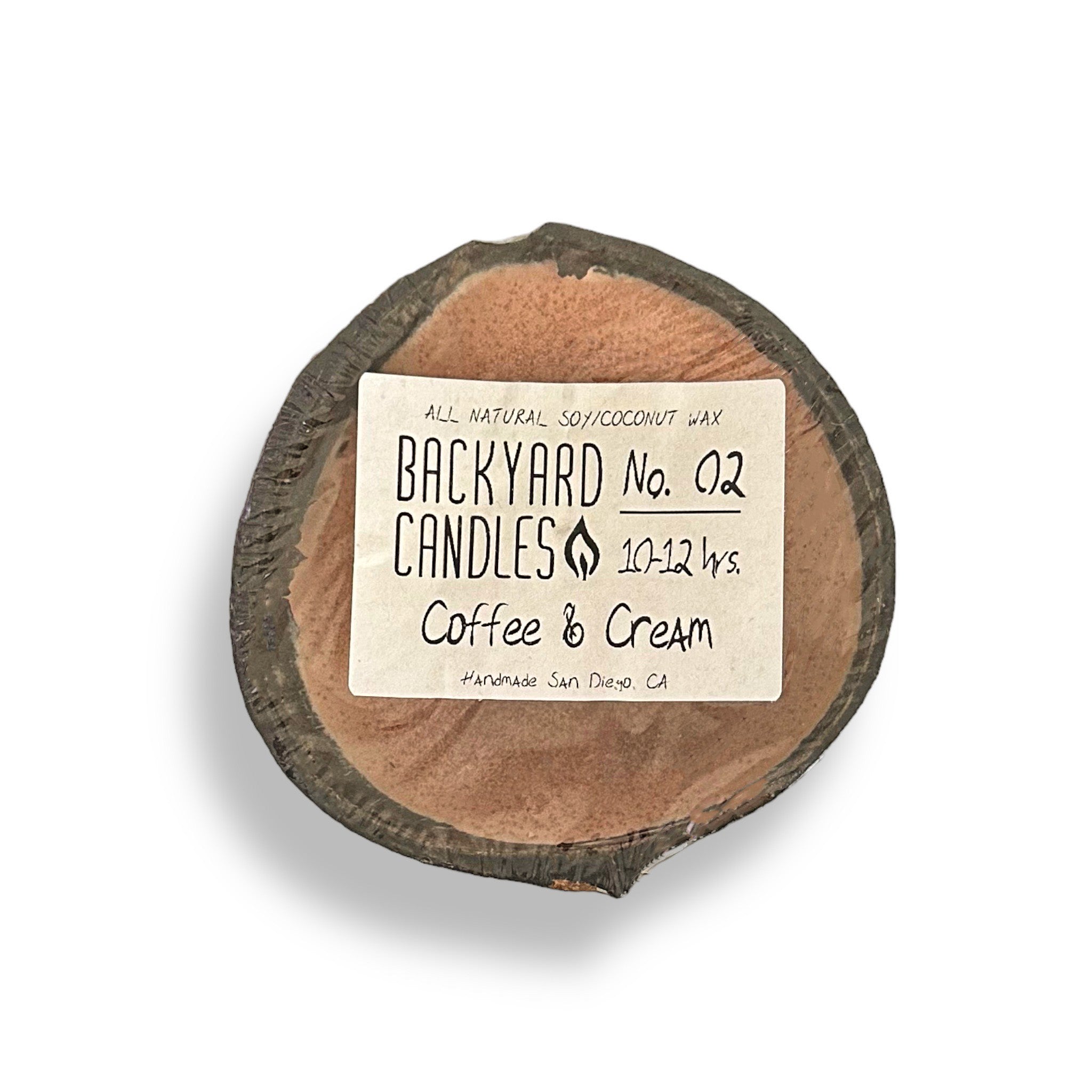 Backyard Candles COFFEE & CREAM Coconut Shell Candle