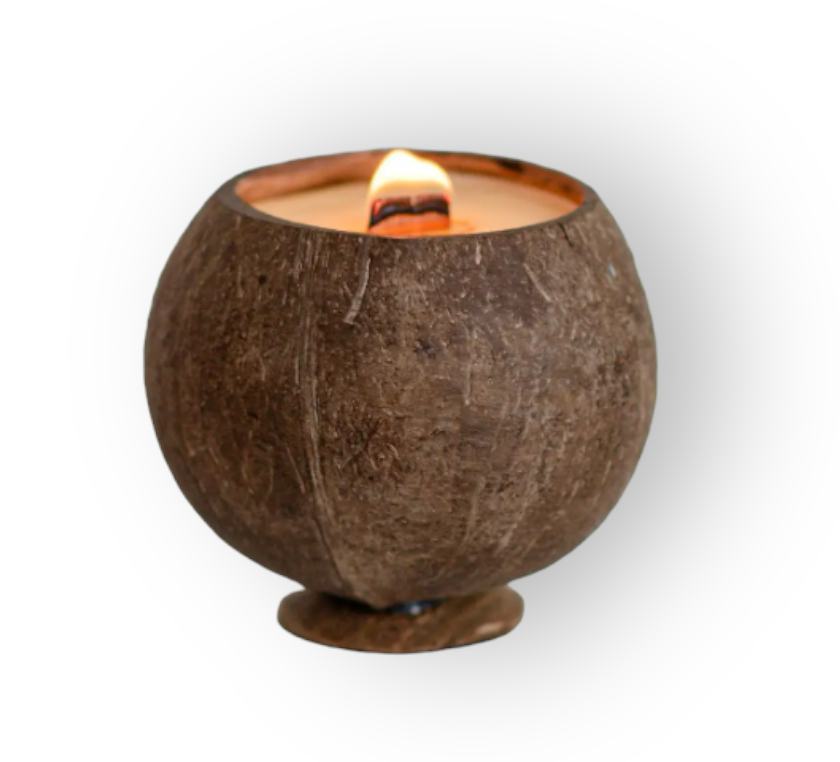 Backyard Candles coconut shell candle