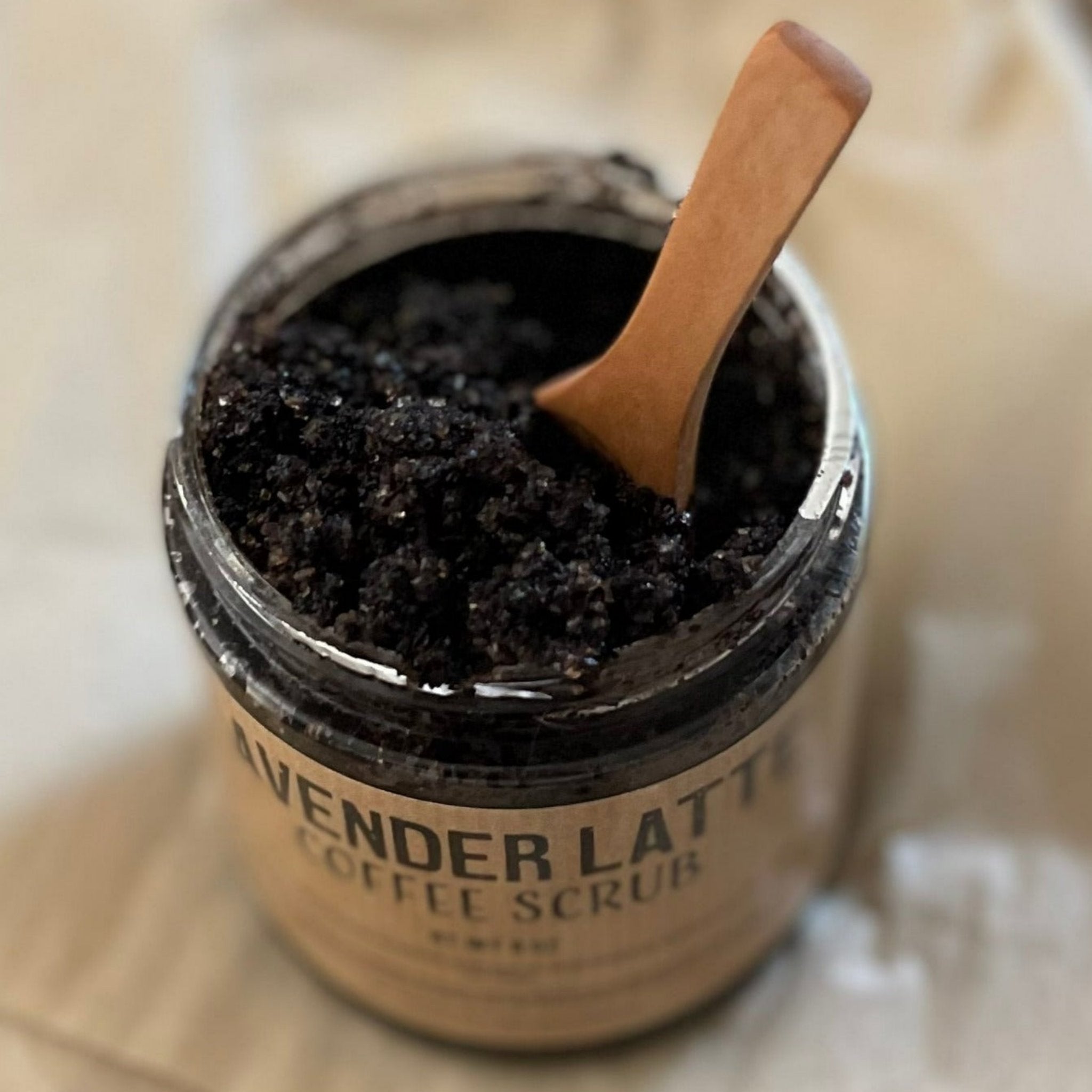 Exfoliating Coffee sugar scrub Vegan Lavender Latte