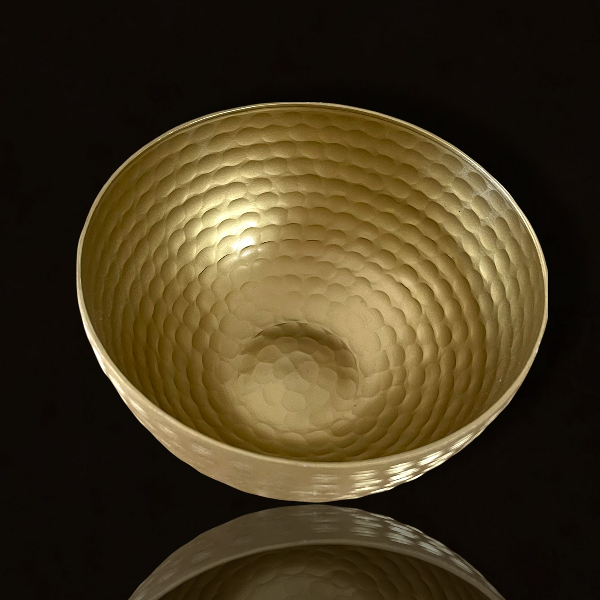 Rhinestone Dusting Powder Puff with Textured Gold Bowl Gift Set