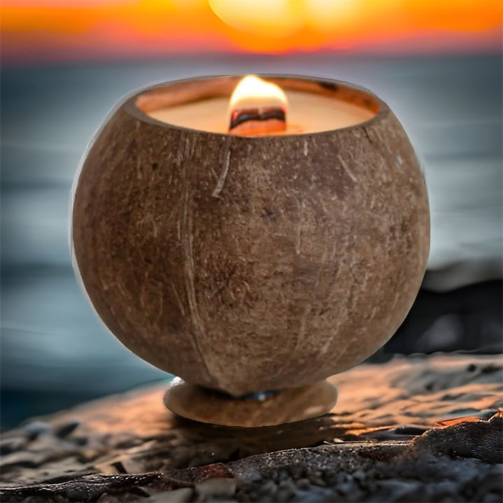 Backyard Candles coconut shell candle