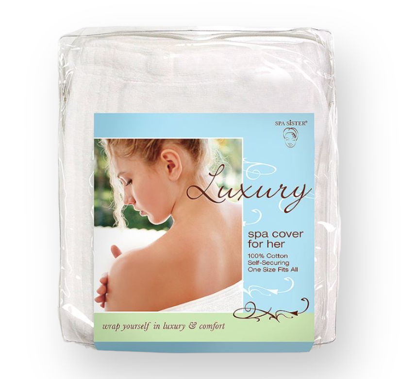 Spa Sister Terry Spa Cover Towel with Velcro White