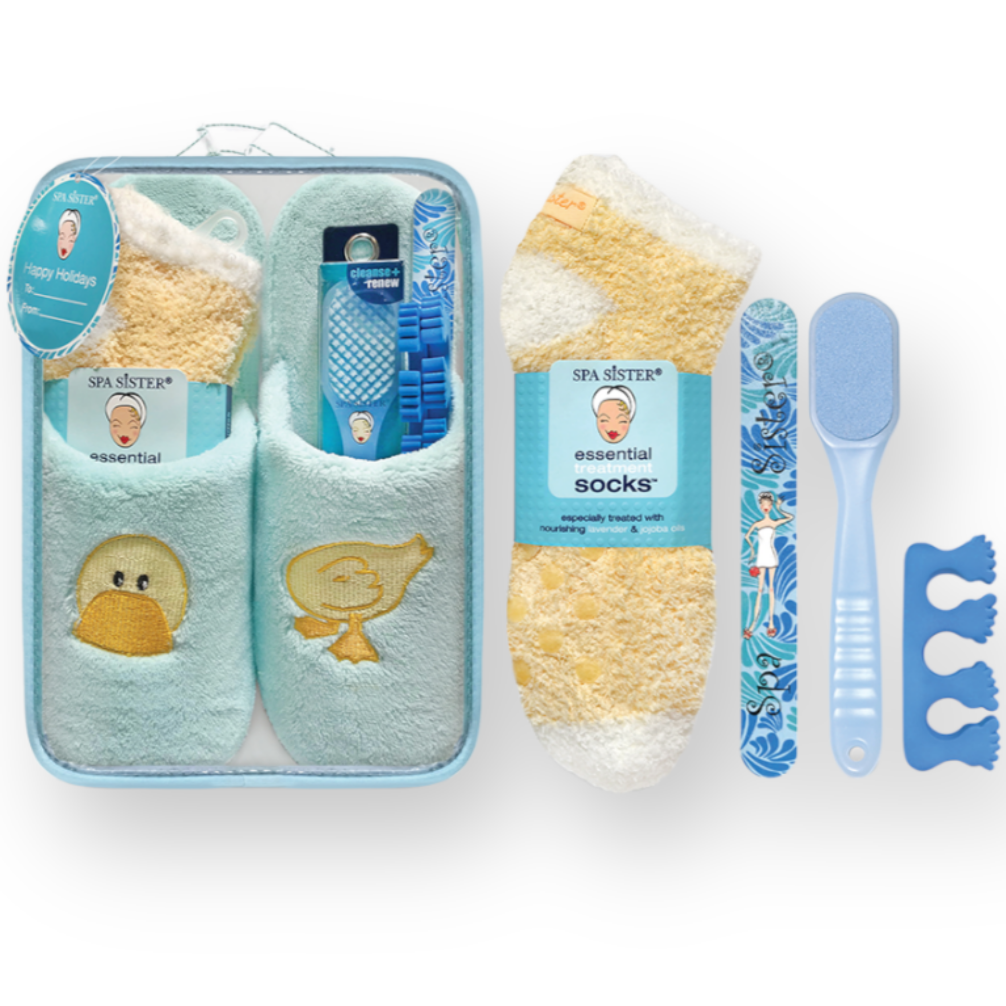 Spa Sister DUCKIE Spa Gift Set Slippers