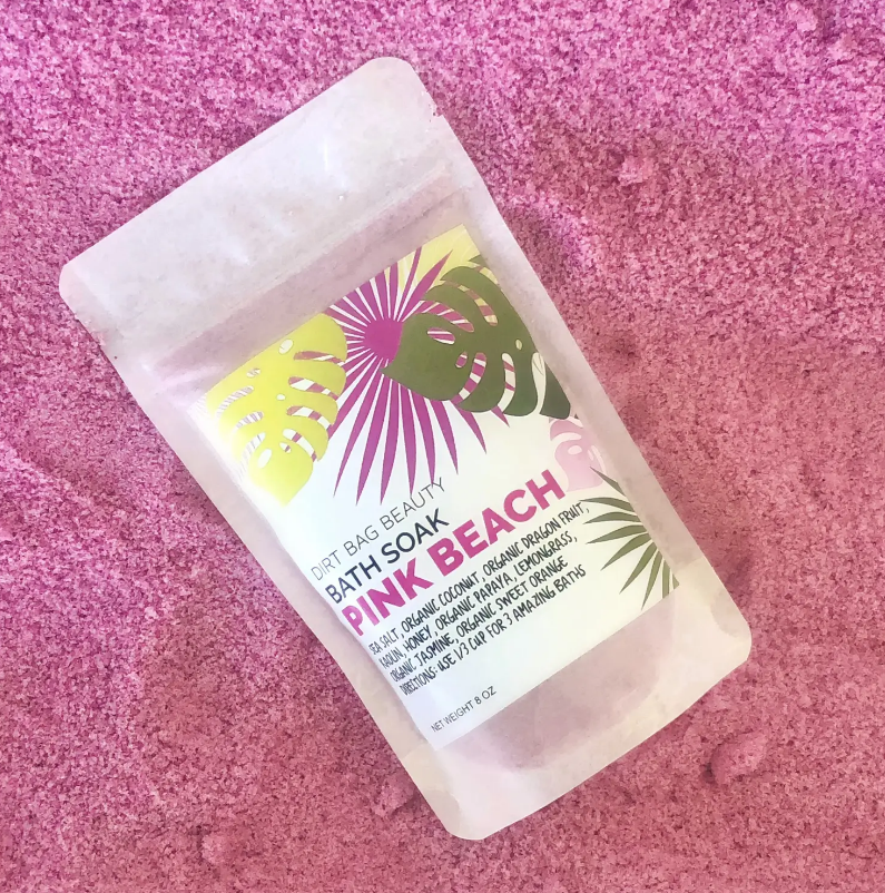 Dirt Bag Beauty PINK BEACH Sea Salt Bath Soak Organic 