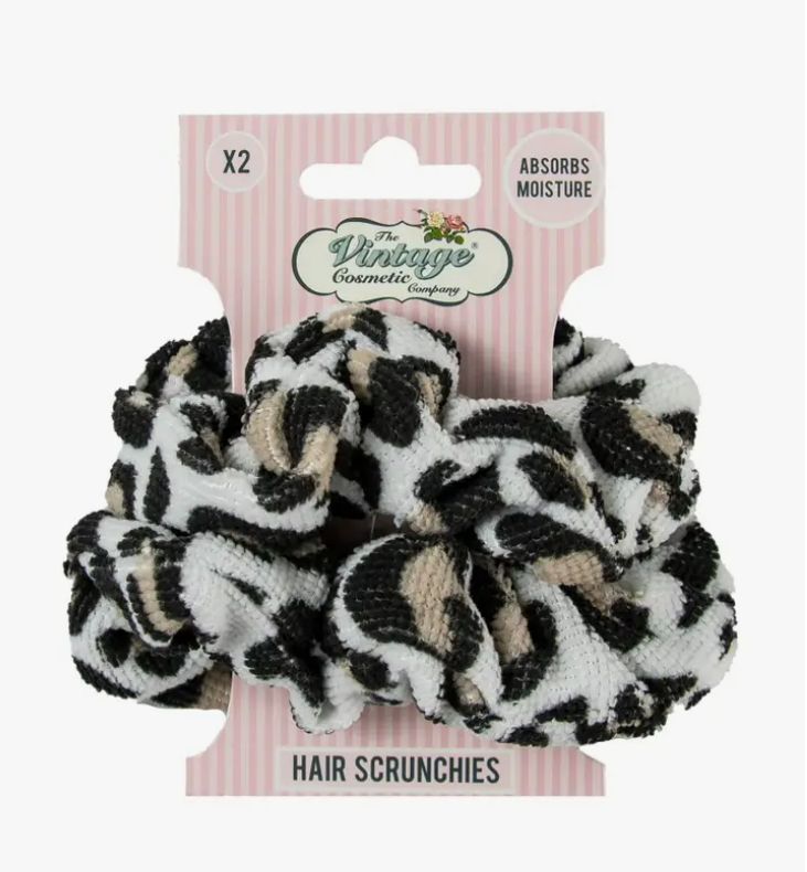 The Vintage Cosmetic Company Leopard Print Hair SCRUNCHIES Set