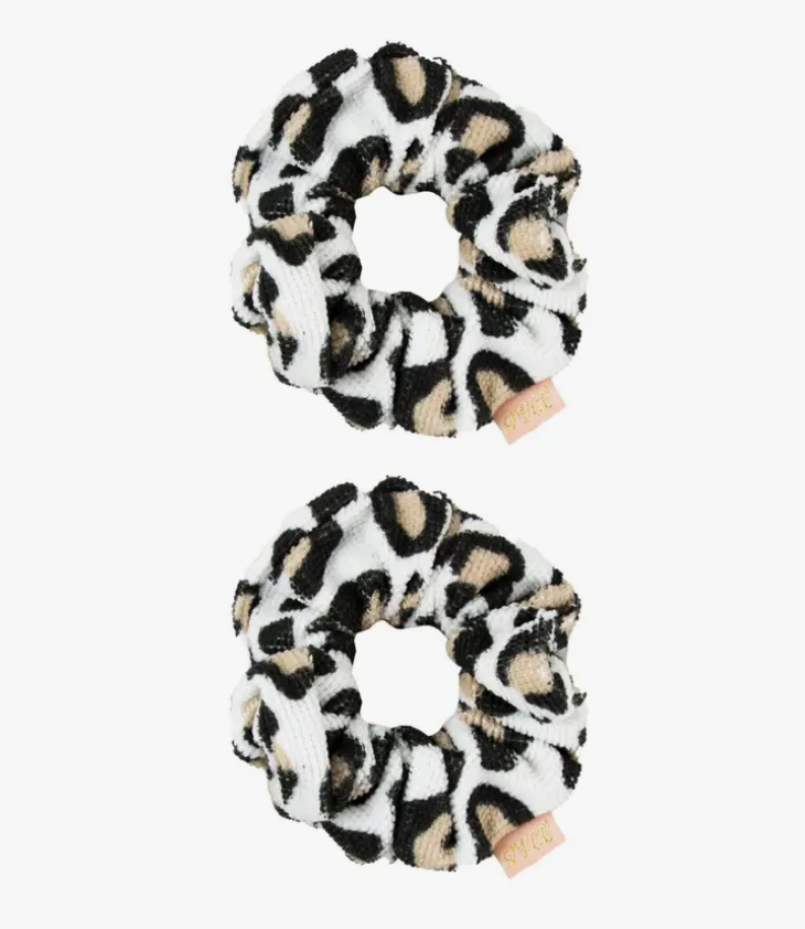 The Vintage Cosmetic Company Leopard Print Hair SCRUNCHIES Set