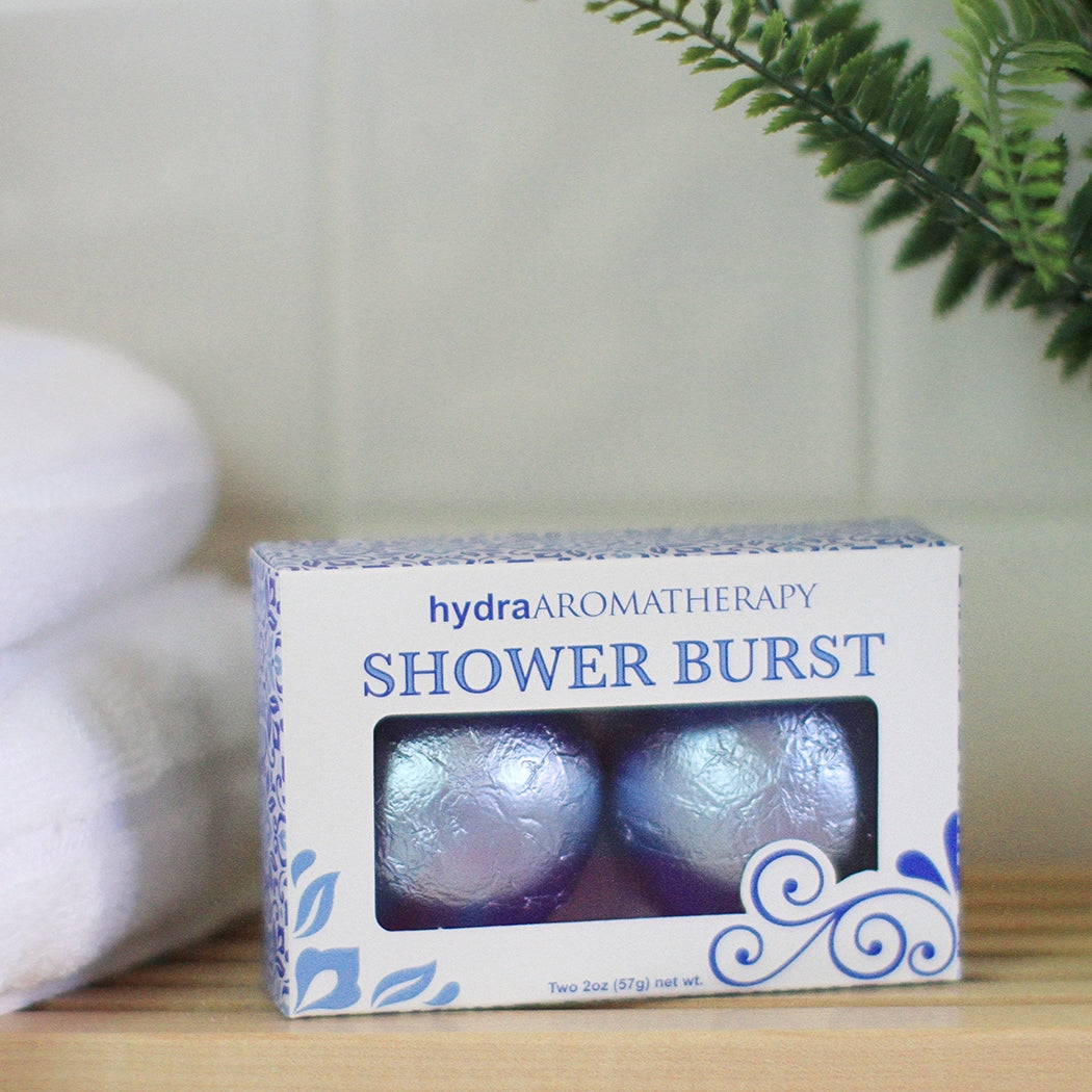 hydraAromatherapy Shower Burst Steamer Lavender Mint gift set MerryBath.com